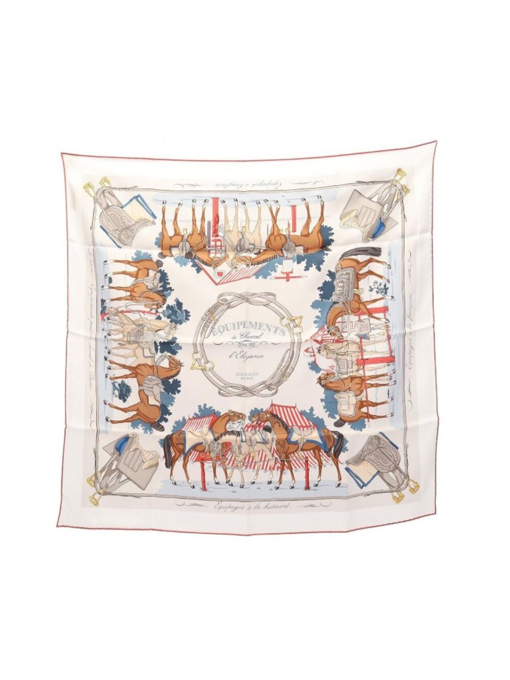 Hermes Scarf Carre 70 Equipements a Cheval Sur L'elegance Silk